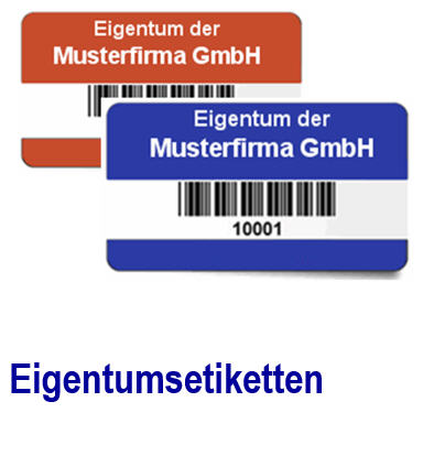 Etiketten f�r Ihr Firmeneigentum. Umfassende Inventarisierung aller B�
